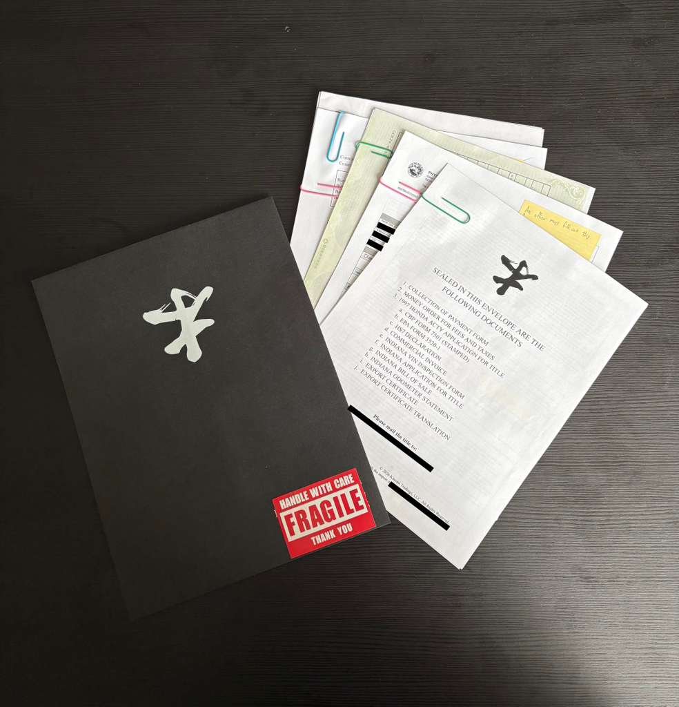 Kinomi personalized document packet for vehicle registration